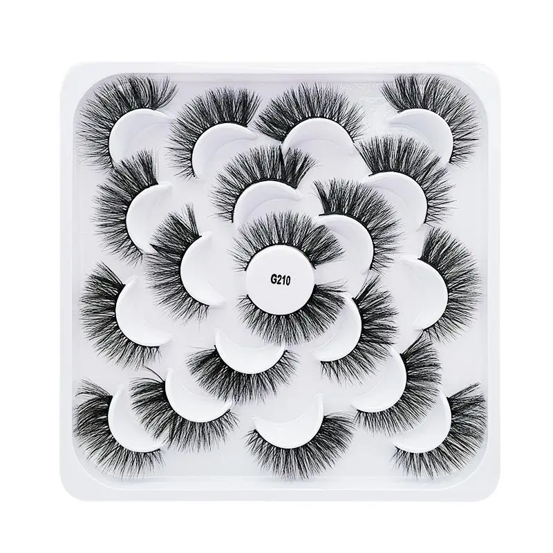 G210 Mink eyelashes 3d mink hair eyelashes10 pairs long makeup 3d faux nature fake lashes extension false eyelashes Wholesale(10P - Цвет: G210
