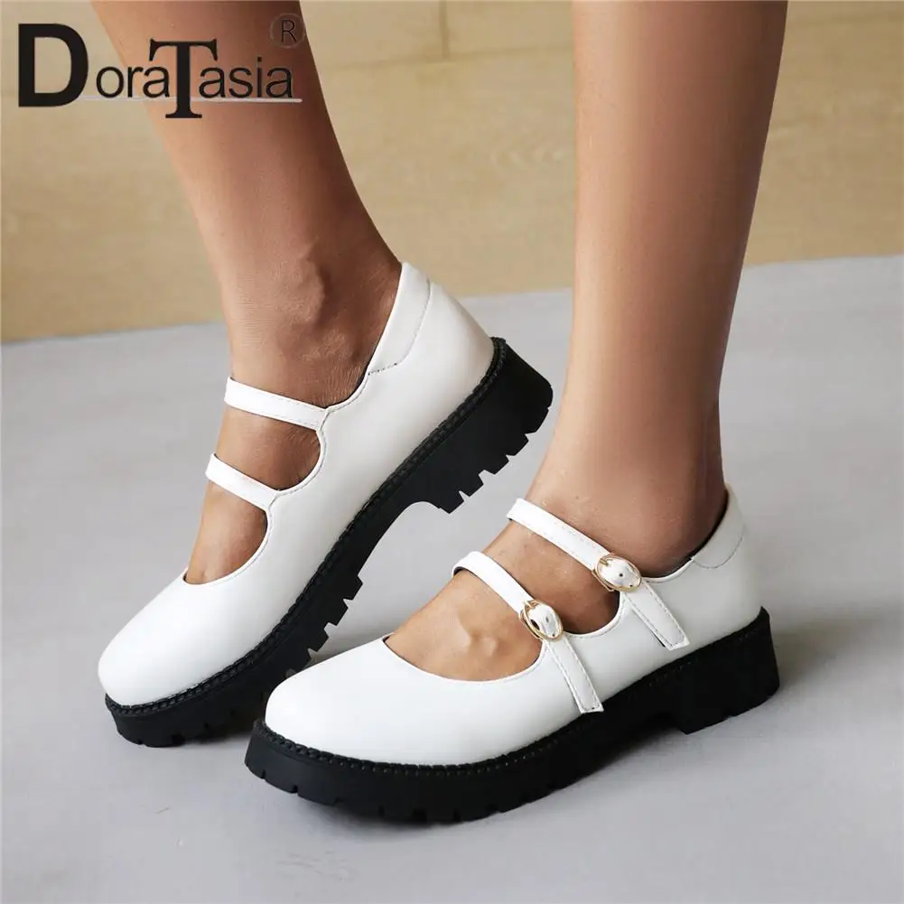 

DORATASIA Big Size 34-42 New Female Mary Janes Pumps Fashion Office Platform Chunky Heels Pumps Women Casual Shoes Woman