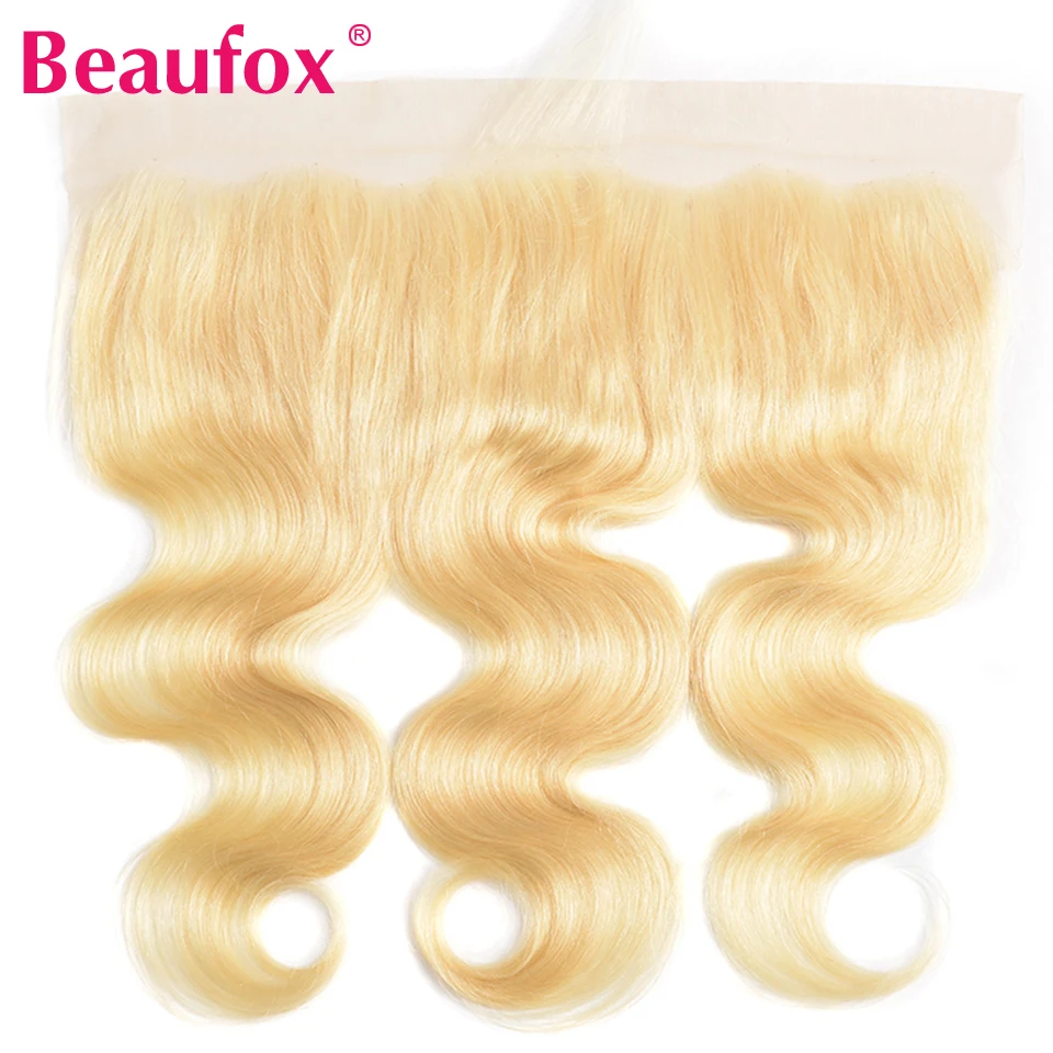 Beaufox 613 блонд бразильские Волнистые Кружева Фронтальная застежка 13*4