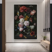 nordic noble flower oil painting on canvas art classic roses posters and prints wall picture for living room decor