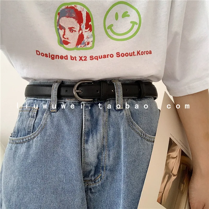 

Practical Women's Thin All-Match Simple Student Retro Ins Style Jeans Belt Korean Fashion