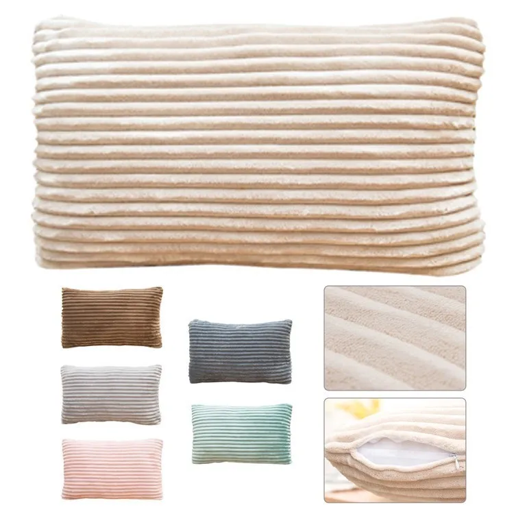 Фланелевый прямоугольный квадратный чехол в полоску однотонный чехол-подушка