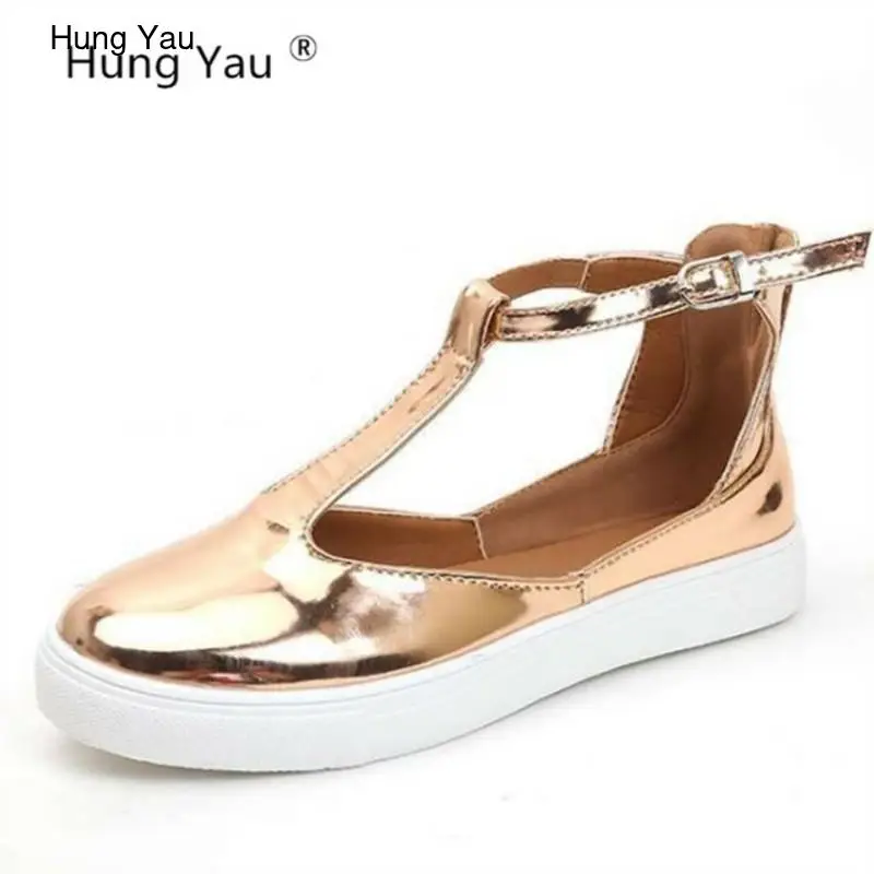 

Hung Yau Woman Shoes Women Flats Summer Women's Loafers Breathable Beach Female Black Shoe platform Sandals Large Size 35-43