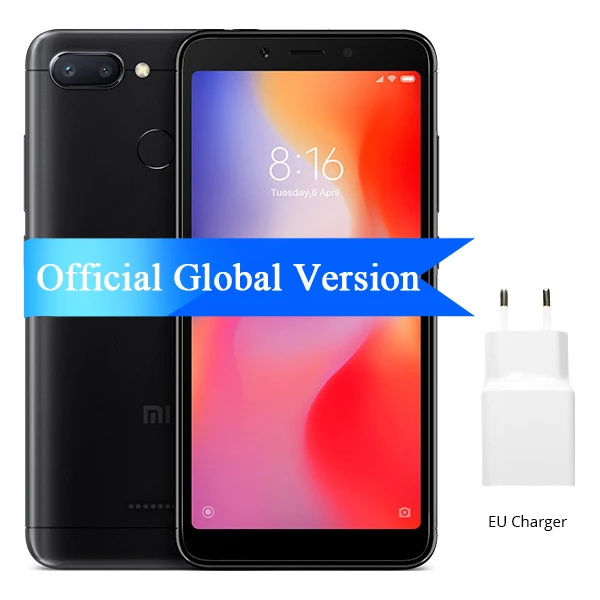 Global Version Xiaomi Redmi 6 4GB 64GB Mobile Phone Helio P22 Octa Core CPU 5.45" Full Screen 12MP+5MP AI Dual Camera 3000mAh CE - Цвет: 4GB 64GB Black