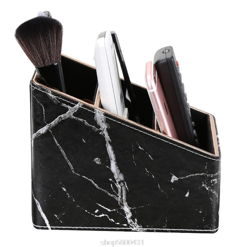 

Multi-function Marble Leather Desk Stationery Organizer Pencil Holder Mobile Phone Remote Control Storage Box D02 20 Dropship