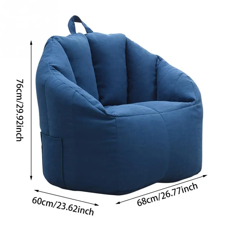

Lazy Bean Bag Sofa Chair Cover No Filler Lounger Sofa Bed Ottoman Seat Living Room Furniture shell shape Pouf Puff Couch
