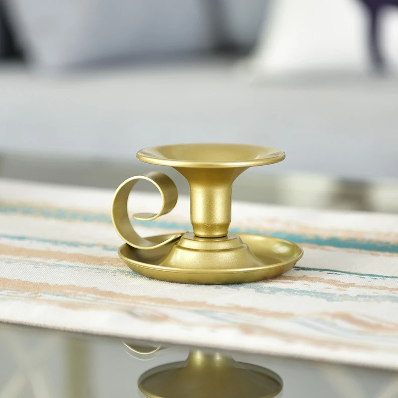 

2 Pcs Retro Metal Taper Candle Holder Simple Candlestick Holders Candlelight Stand for Halloween Christmas Dining Room Home