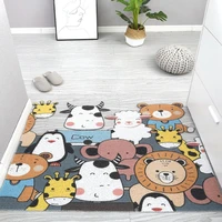 childrens cartoon entrance door mat cute silk circle household pvc carpet hallway mat custom washing can be cut cute floor mat