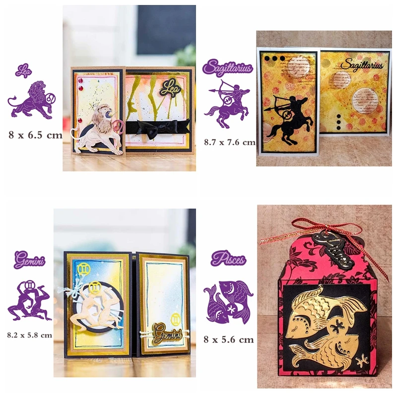 Двенадцать созвездий животное слово металлические режущие штампы трафареты для