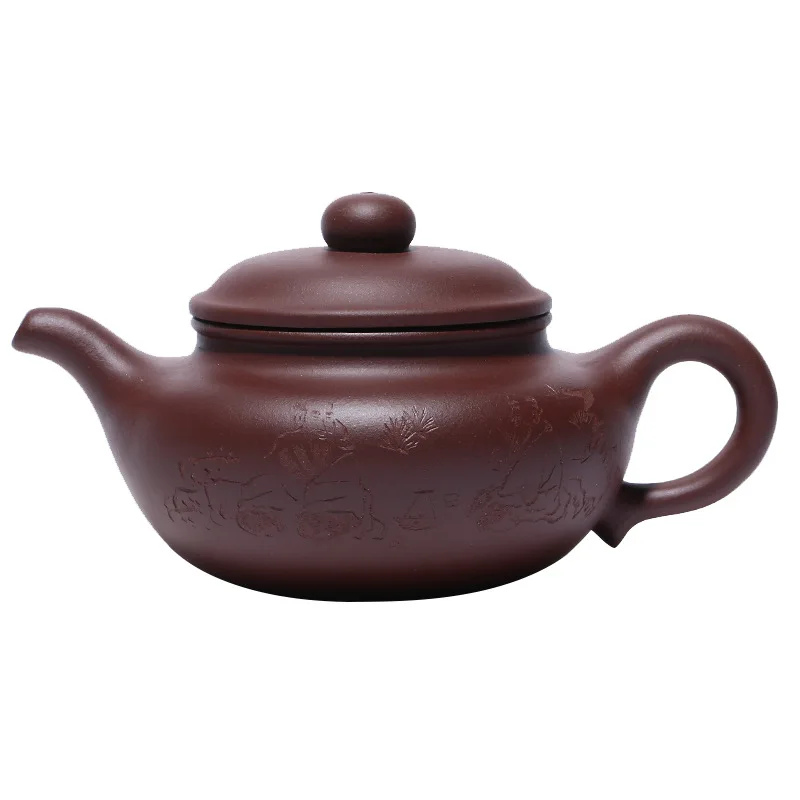 

Yixing mine purple clay famous teapot full hand tea zen antique teapot large capacity teapot