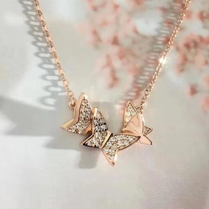 

High Quality Romantic Model Austria Crystal Clavicle Chain Necklace For Women Wedding Party Gifts