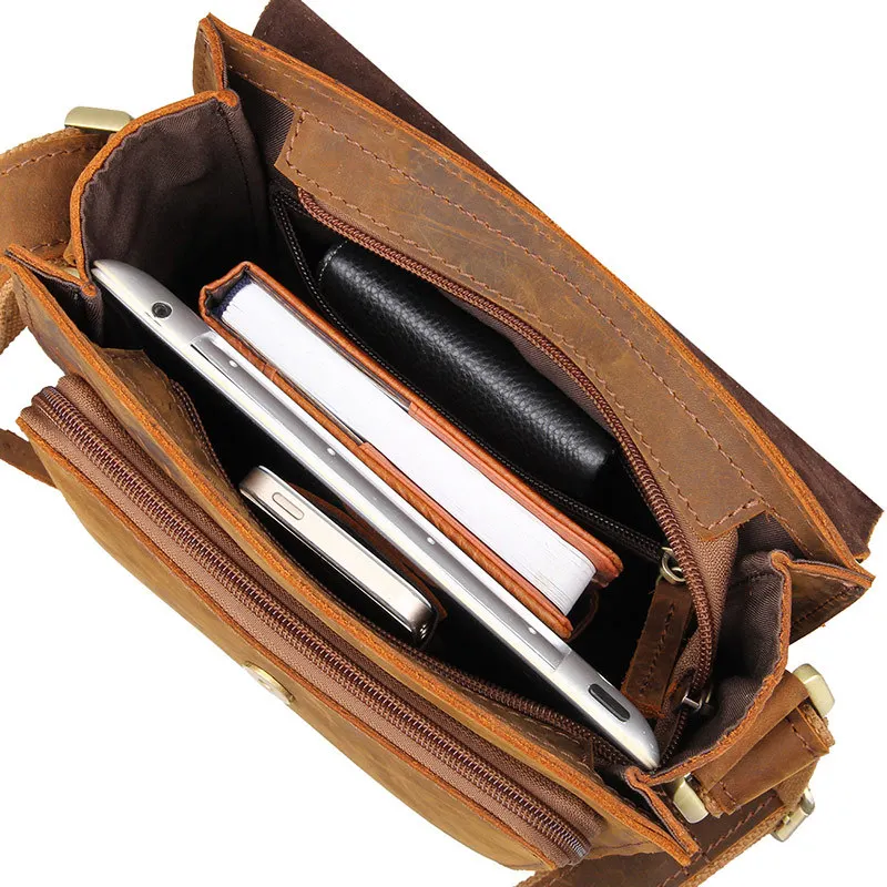 Новая Винтажная многофункциональная сумка мессенджер из натуральной кожи