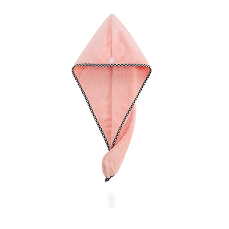 Коралловая бархатная шапочка для сухих волос женское утолщенное полотенце