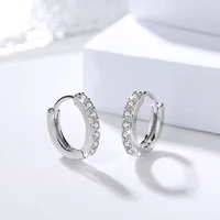1 pair silver plated inlay aaa zirconia earring charm women anti allergy earring romantic bride wedding engagement jewelry