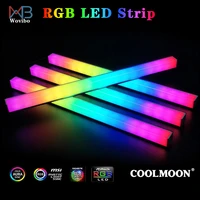 double sided rgb argb led strip colorful light for computer case chassis diy 5v 3pin lamp bar 4pin interface magnetic