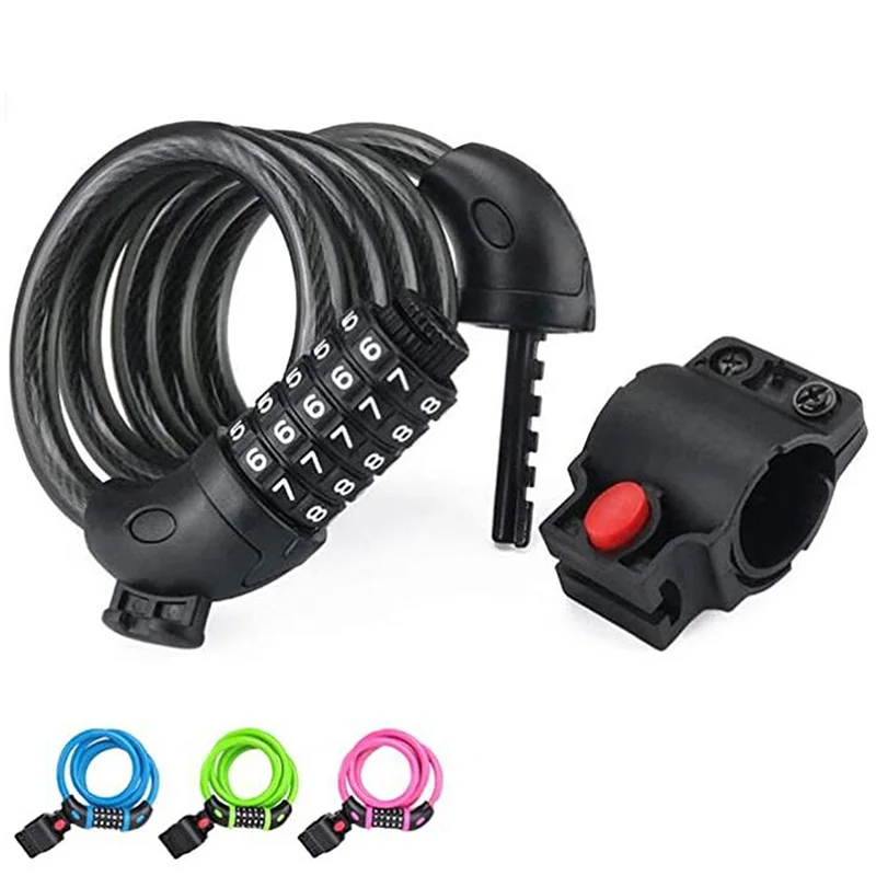 

Bicycle Cable Lock Outdoor Cycling Anti-theft Lock With Keys Steel Wire Security Bike Accessories 1.2M Bicycle Lock