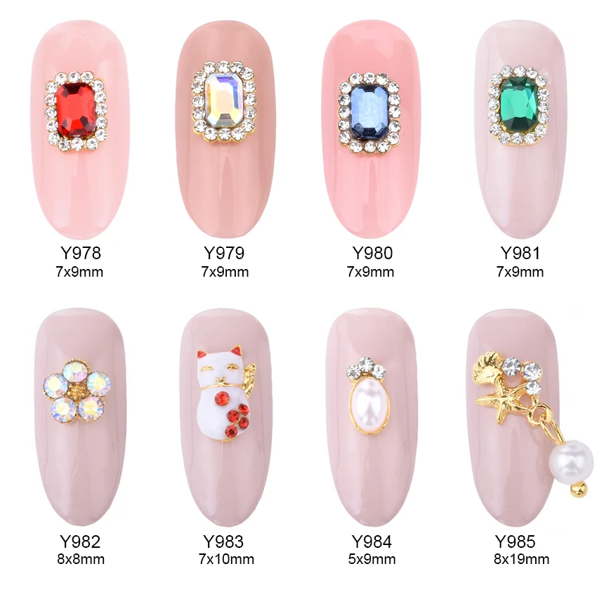 10 шт. новые украшения для ногтей из стразов блестящие 3d подвески в виде морской