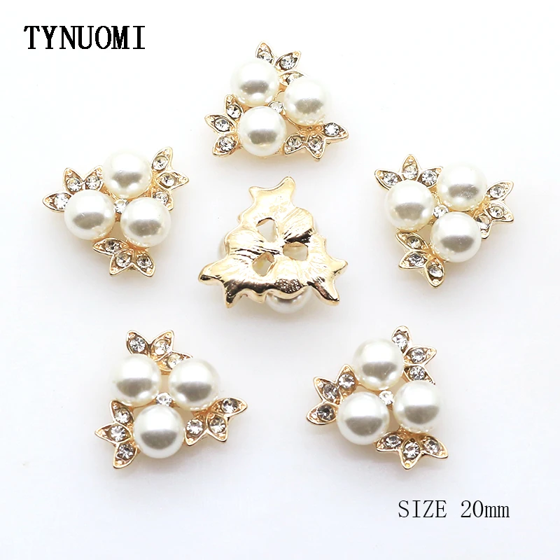 10 шт./партия жемчужные пуговицы со стразами 20 мм аксессуары для украшения DIY