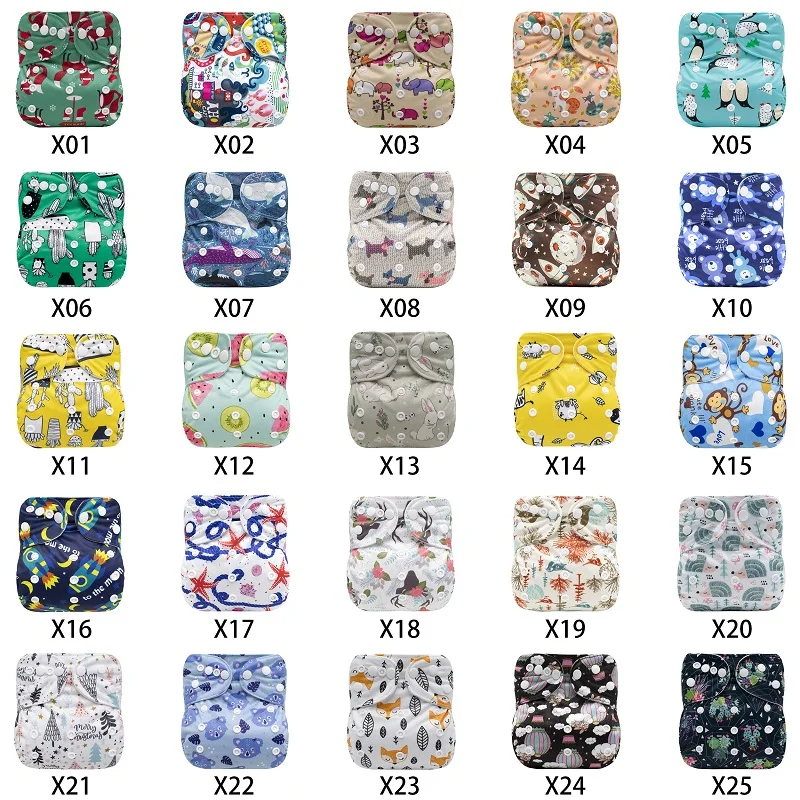 Новые карманные подгузники с цифровым принтом Моющиеся Многоразовые замшевые