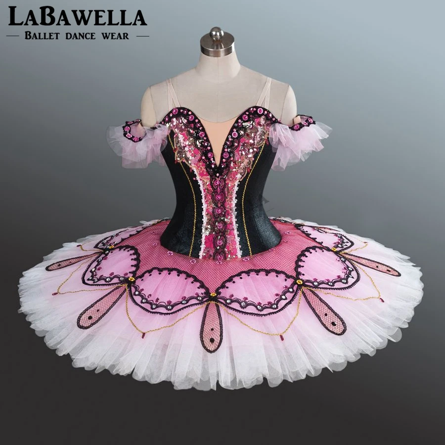Блинная юбка-пачка Paquita для взрослых, профессиональная балетная пачка, Классическая черно-белая женская балетная сценическая юбка, балетные пачки для профессионалов и для детей BT9100