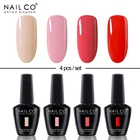 Гель-лак NAILCO полуперманентный для маникюра, 4 шт.компл., 15 мл