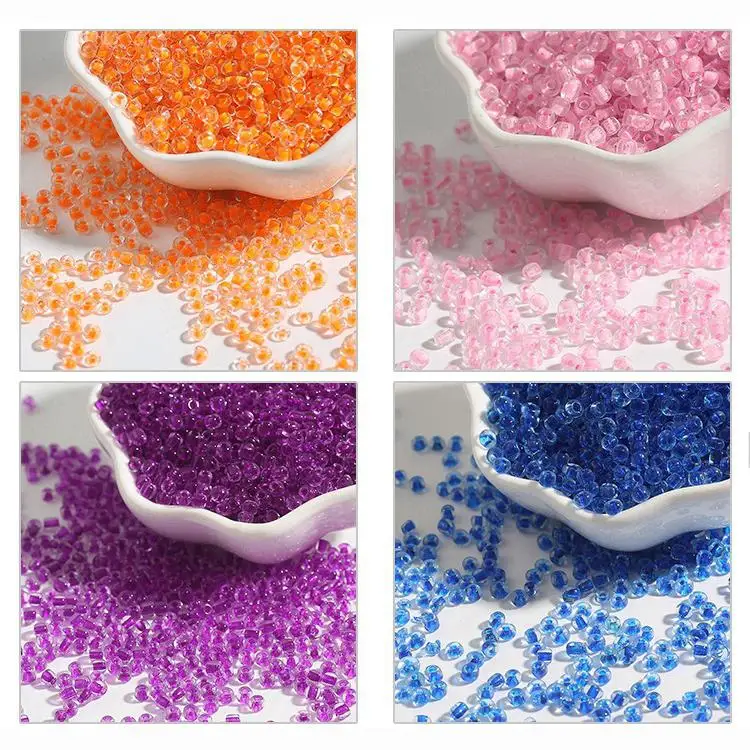 

Стеклянные бусины с красящим сердечником, 2-4 мм