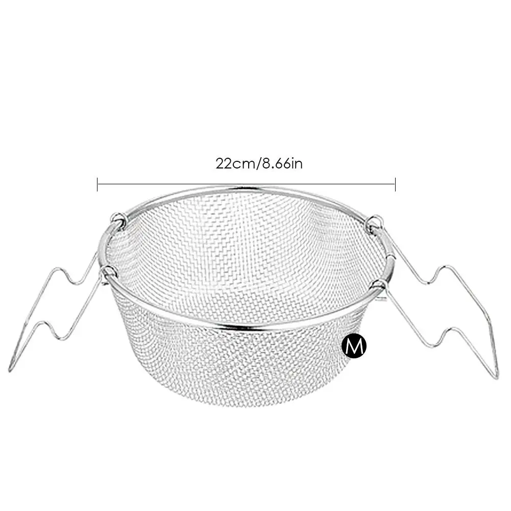 

Stainless Steel Round Frying Basket Fried Basket Mesh Strainer Frying Chicken Chips Strainer Snack Basket