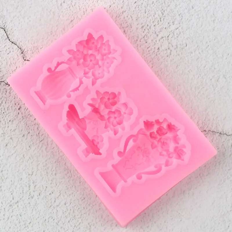 Sugarcraft силиконовая формочка в виде цветов горшочек помадки инструменты для