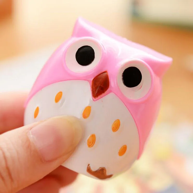 New cute owl pencil sharpener two holes Cartoon Korea stationery papelaria office cshool supplies G043 | Канцтовары для офиса и