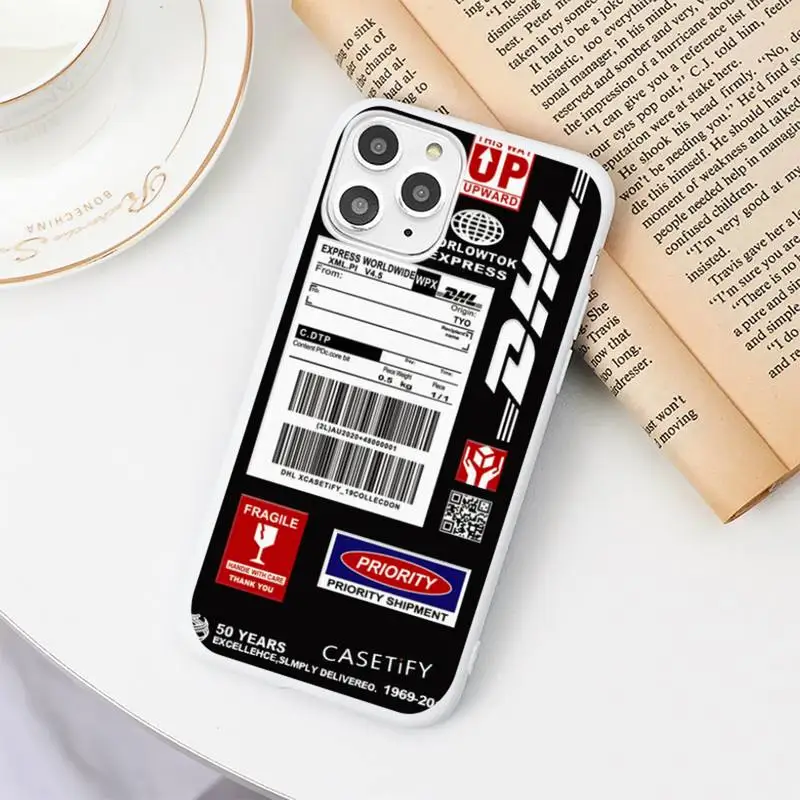 

Hot Dhl Express Phone Case Candy Color White for iPhone 11 pro XS MAX 8 7 6 6S Plus X 5S SE 2020 XR