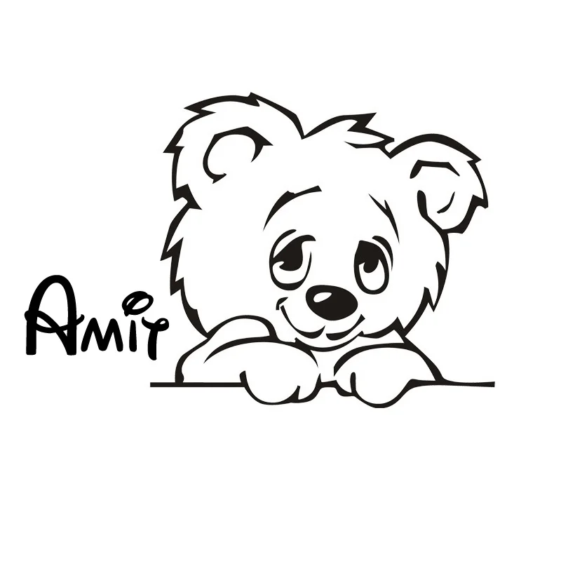 Custom-made Cartoon Teddy Bear Children Wall Decal Personalised Winnie The Pooh Vinyl Art Sticker | Дом и сад