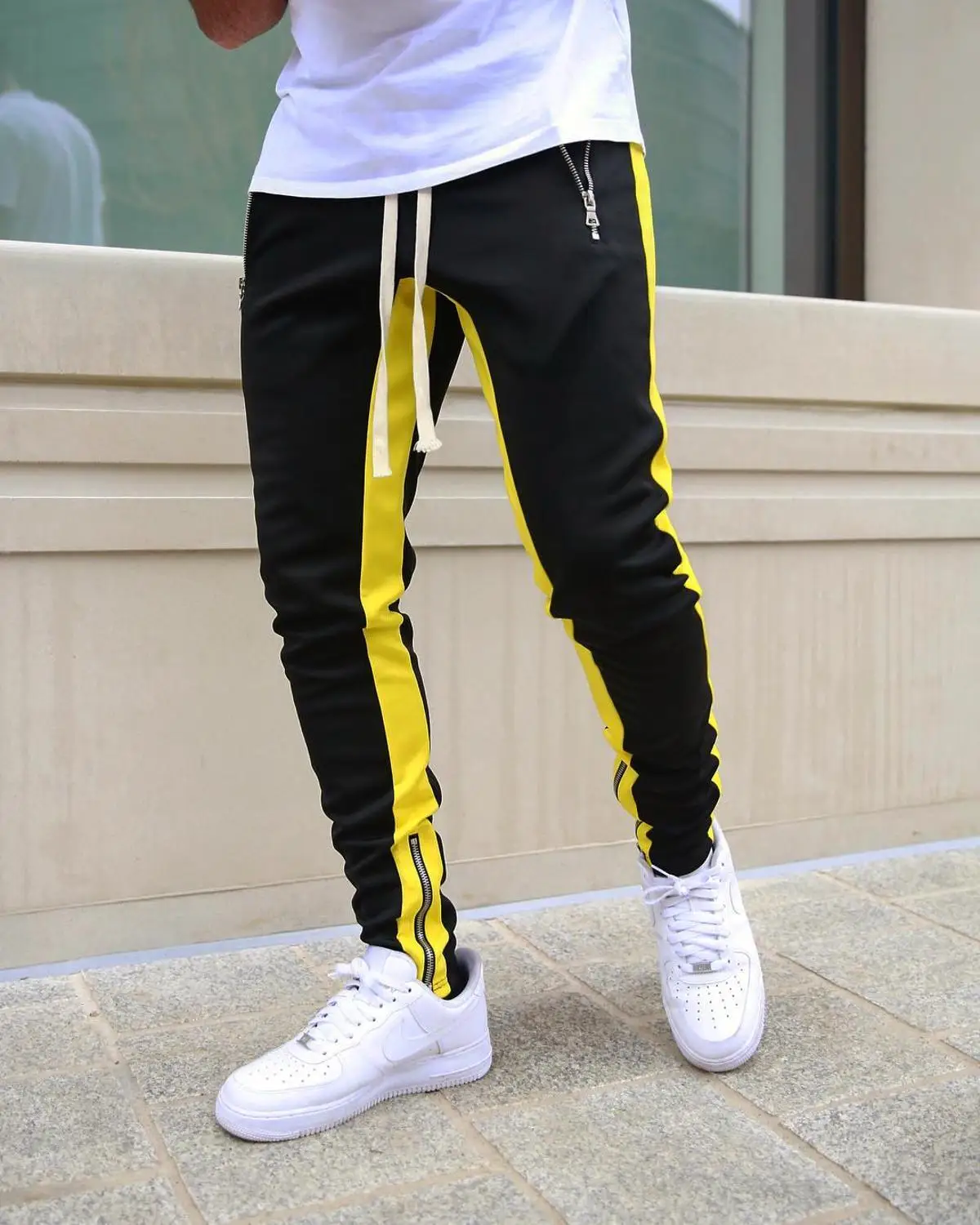 Осенние штаны для бега и мужские полосатые спортивные брюки карандаш улицы