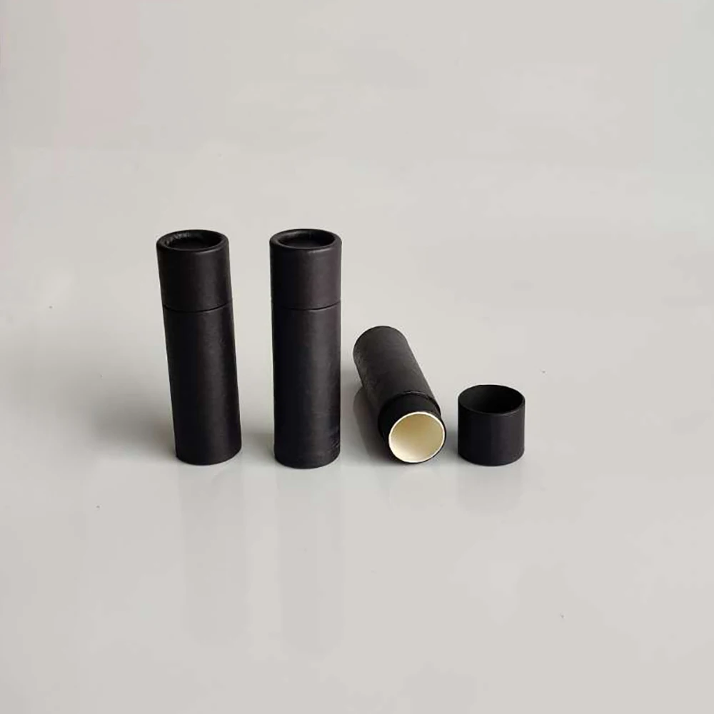 

Friendly 0.3OZ - 50 PCS/LOT Cardboard Lip Balm Tubes Kraft Black White 100% Biodegradable Cardboard Cosmetic Push Up Tubes