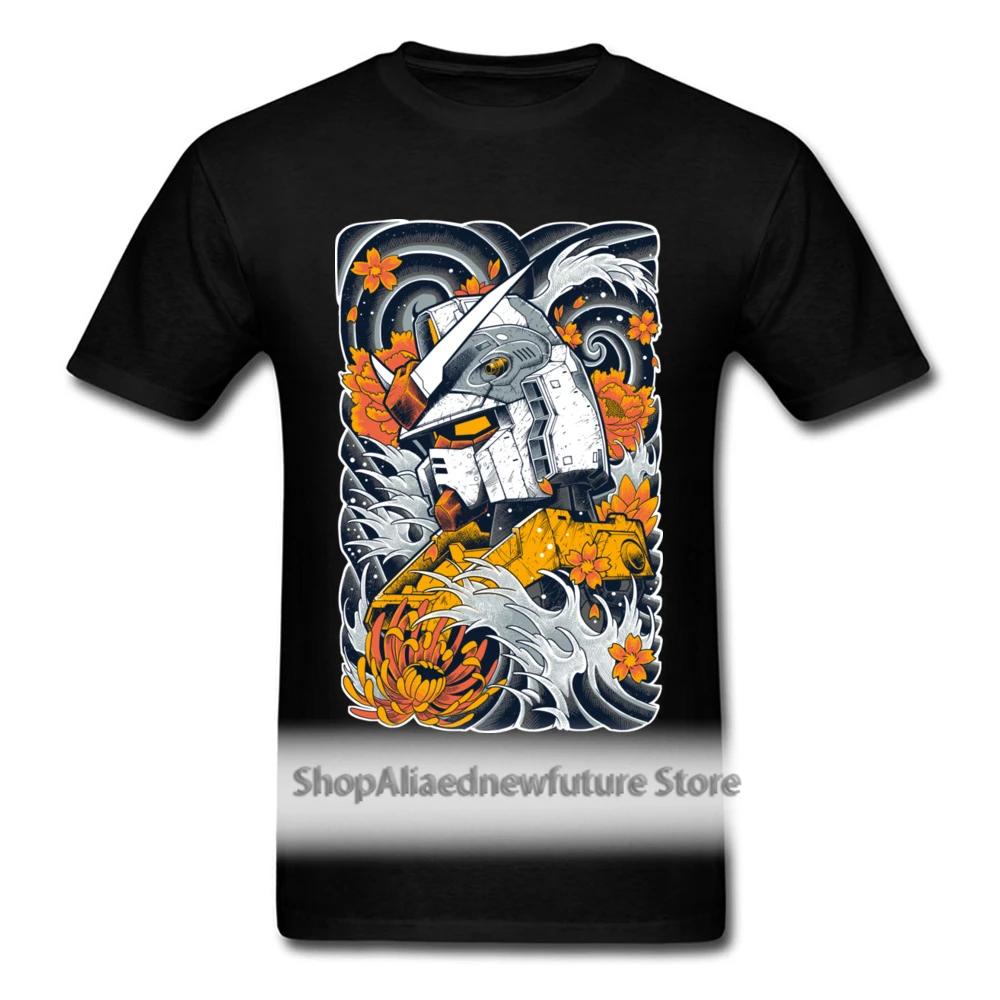 

Gundam 2021 Japan Anime T-shirt Men Black T Shirt Art Design Vintage Cartoon Tops Fitness Tee Summer Funky Streetwear