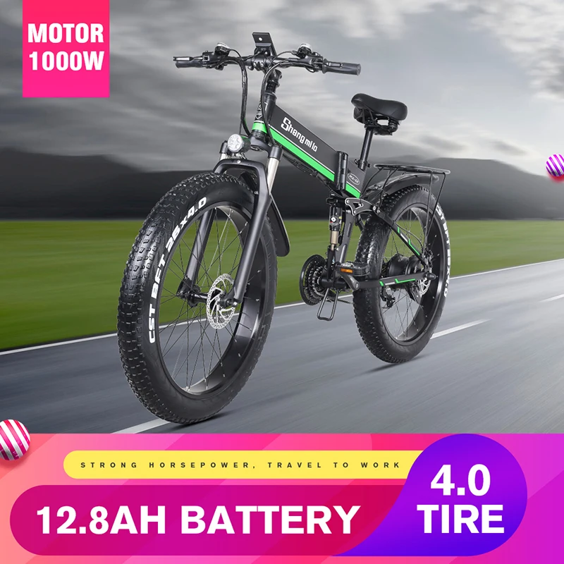 Kaufen Elektrische Fahrrad Schnee Bike Fett Reifen 26 Zoll Motorrad E Bike 1000w 48v Elektrische Faltrad Sheng Milo Berg Erwachsenen Fahrrad