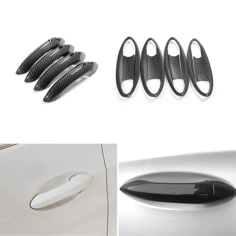 Стайлинг автомобиля текстура из углеродного волокна внешняя ручка двери/крышка