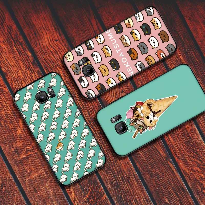 Роскошный черный чехол для samsung A3 4 5 6 plus A8 9 A10 A20 30 A40 50 A60 A70 2017 M40 J6 крышка рисунком из