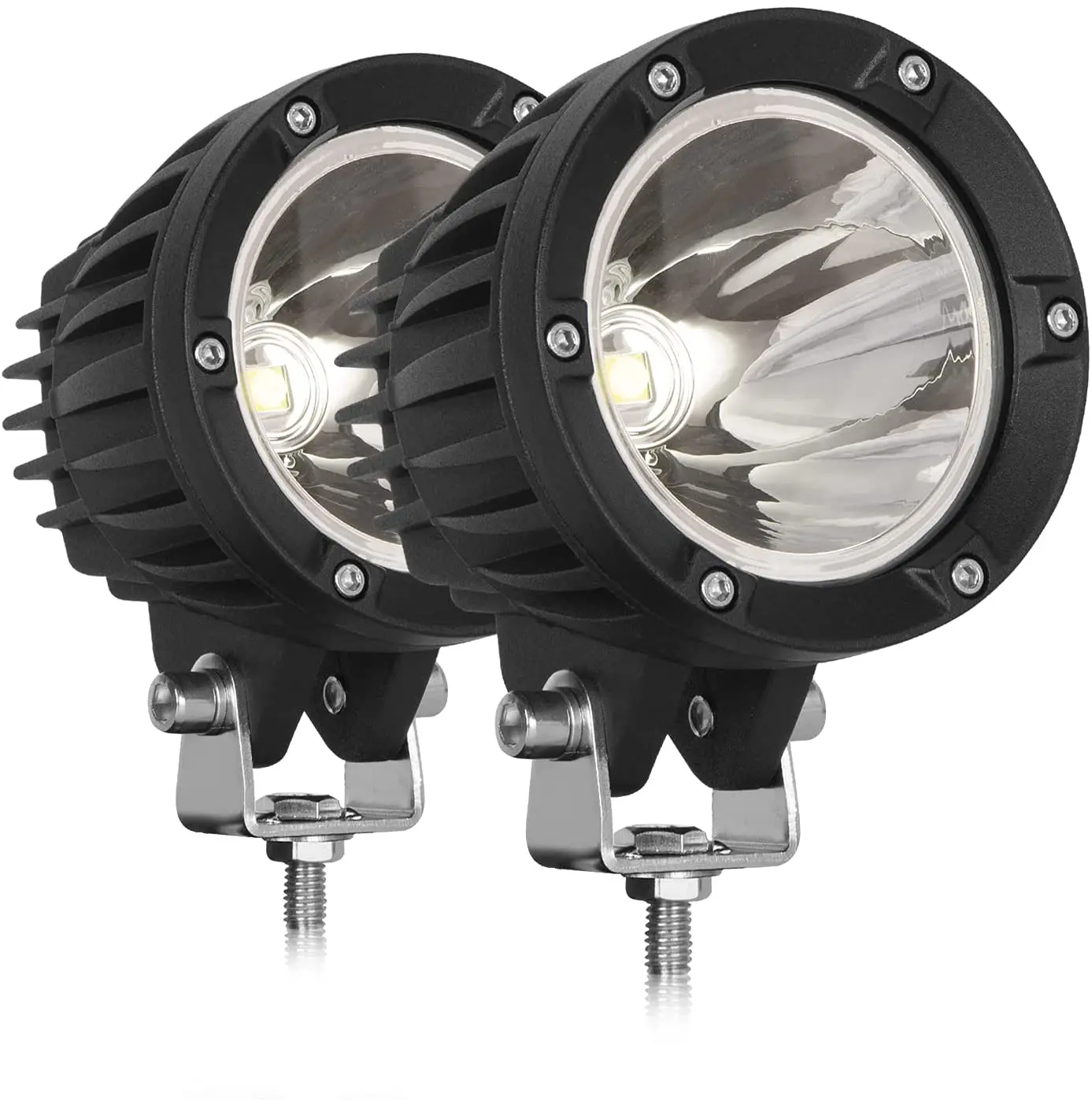 للبيع الأصفر بقعة Led القرون 4 بوصة 50 واط مستديرة العمل القيادة على الطرق الوعرة الضباب مكعب ضوء بار للدراجات النارية UTV شاحنة قارب SUV جرار ATV