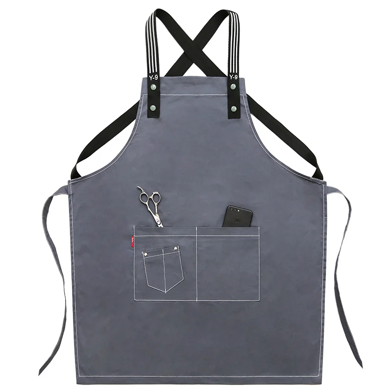 

Korean Fashion Denim Apron for Men And Women Barber Home Cooking Milk Tea Shop Cafe Adult Overalls