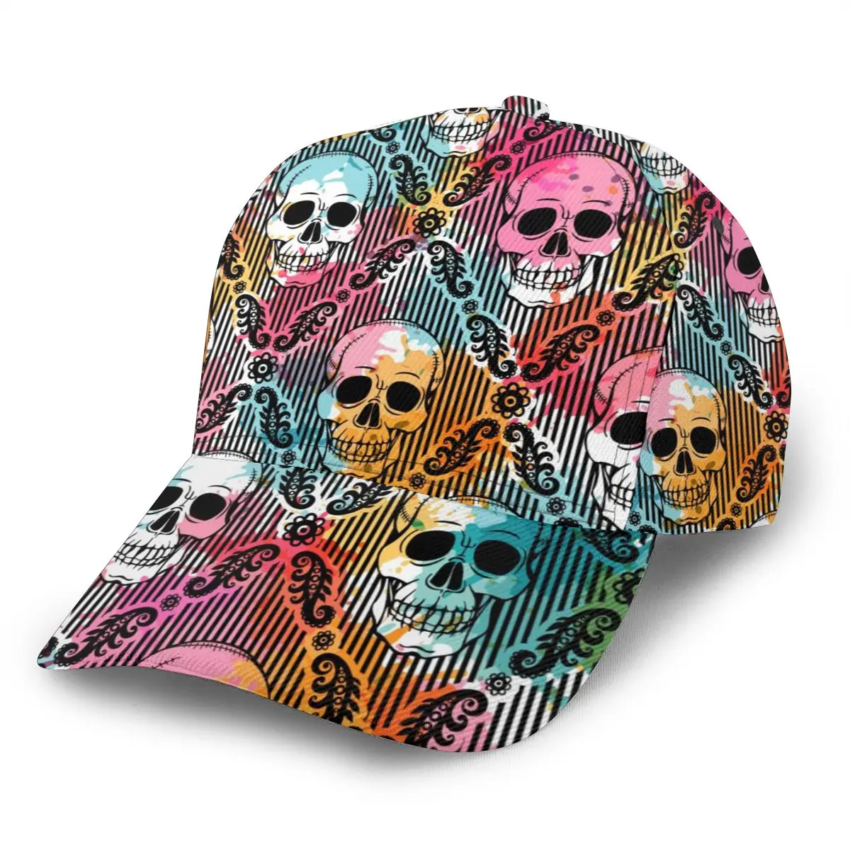 

CINESSD 2020 New Baseball Cap Fishing Caps Men Outdoor Hunting Hat Hiking Hat Colorful Skull