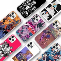 jojo anime cartoon phone case transparent for iphone 13 12 11 x xr xs pro max mini 6 6s 7 8 plus se cover funda