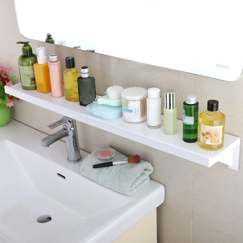 

Bathroom Shelf Suction Cup Rack Punch Free Wall Storage Organizer Kitchen Display Shelves JDH88