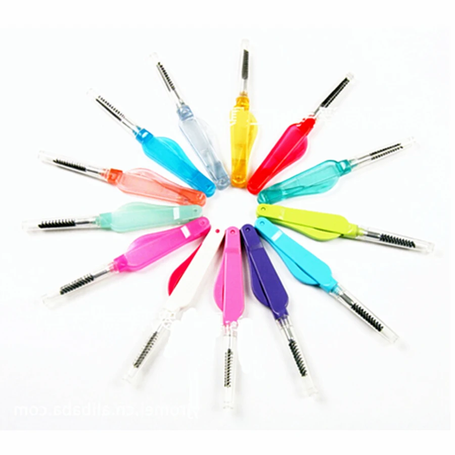 2 в 1 складные дамские инструменты для макияжа брови щетка-Расческа ресниц