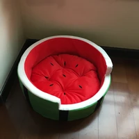 cute kennel house warm cotton watermelon modeling dog bed mat sofa pet cat bed for dogs fruit bed s m l