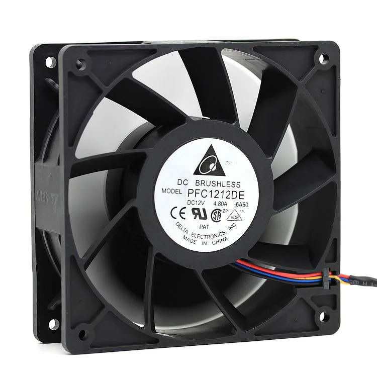 

Новый вентилятор Delta PFC1212DE 12038 12 в а 12 см с максимальной скоростью воздушного потока, вентилятор с двойным шариком