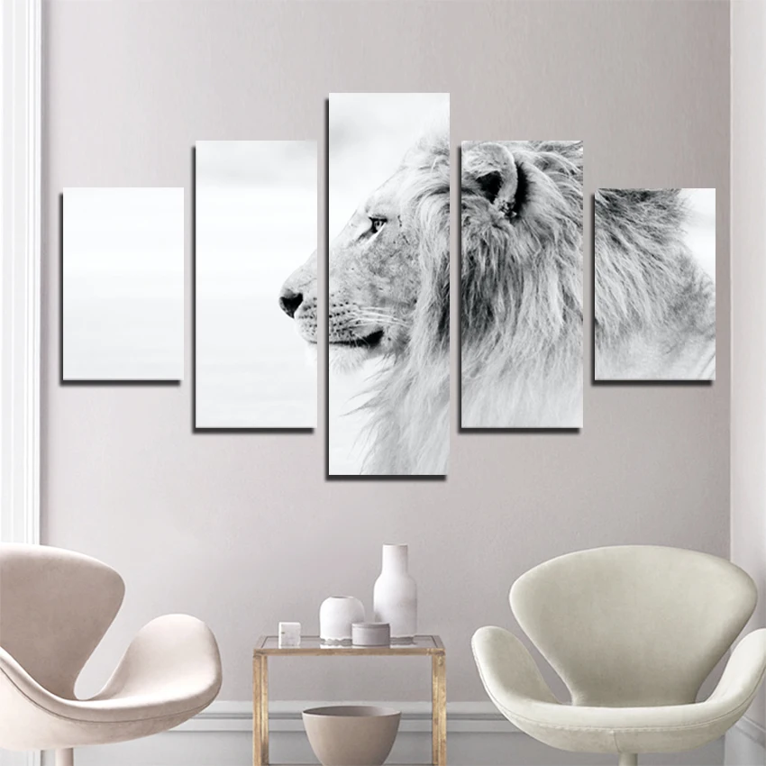 5 шт. настенные картины с изображением Льва | Дом и сад