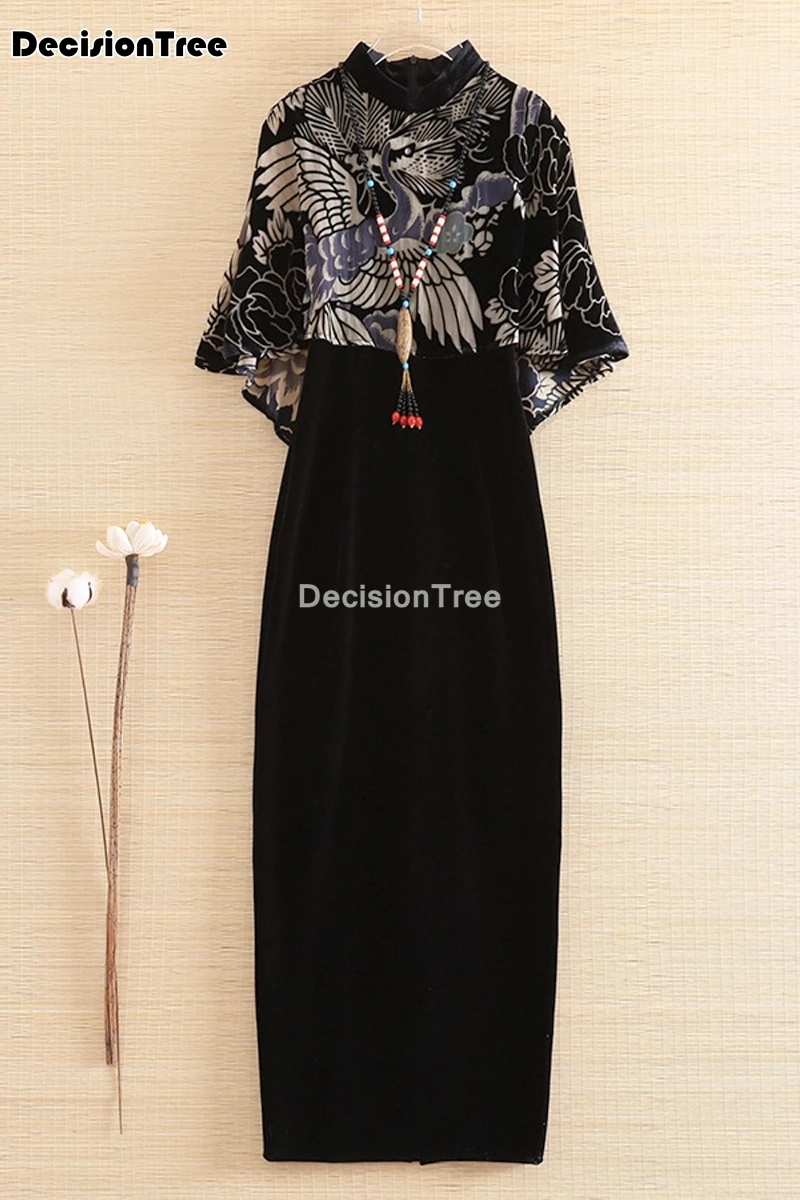 

2021 chinese dress vietnam traditional style woman ao dai dress elegant party cheongsam chinese national retro chiffon qipao