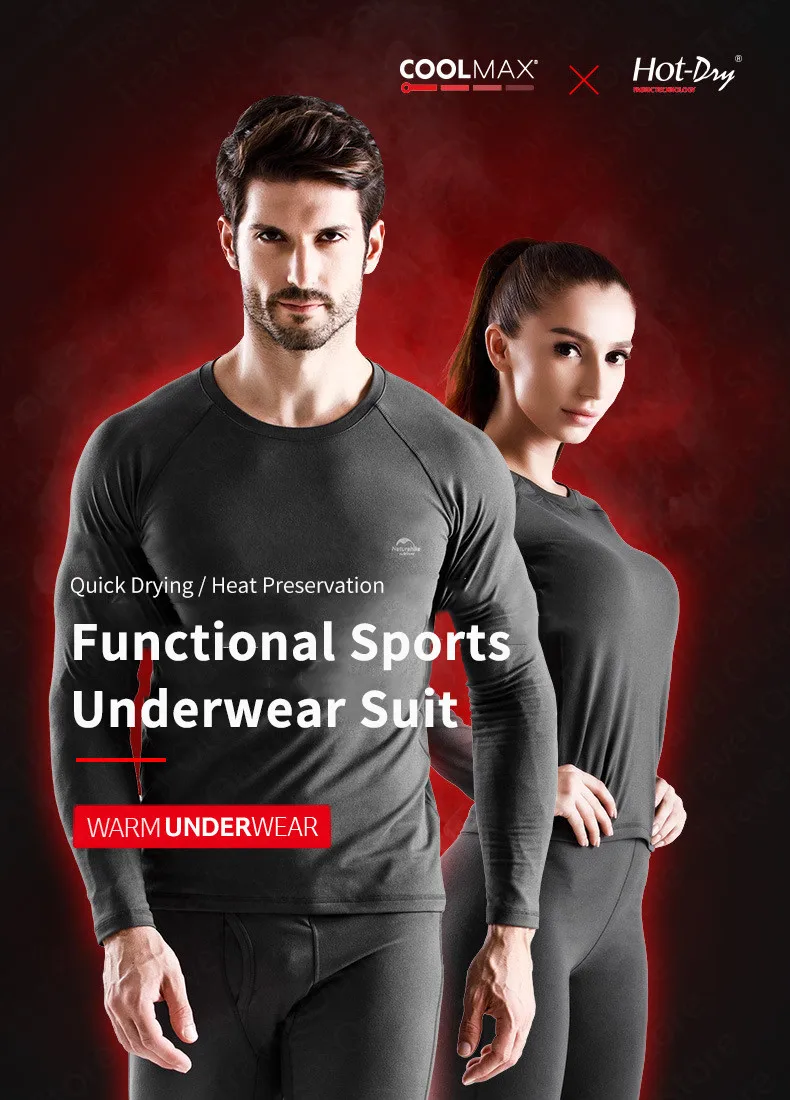 Naturehike Outdoors Functional Thermal Underwear Suit Quick Drying Autumn Pants Winter Sweat Releasing Sports Underwear