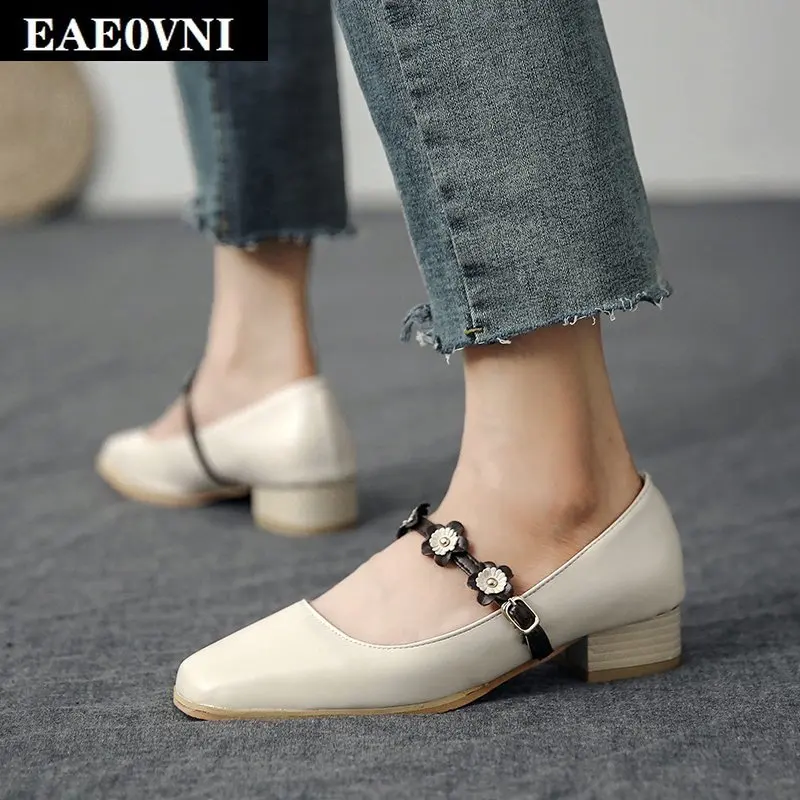 

New women's spring autumn shoes low-heeled fashion patent brand women's single shoes banquet wedding women's casual party shoes