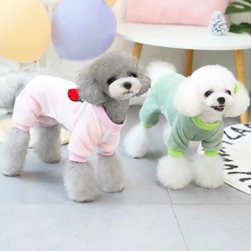 

Dog clothes autumn and winter clothes new fleece Teddy small dog pet clothing autumn and winter four-legged fleece